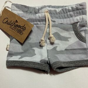 Childhoods Clothing Gray Camo Kids Shorts with Drawstring